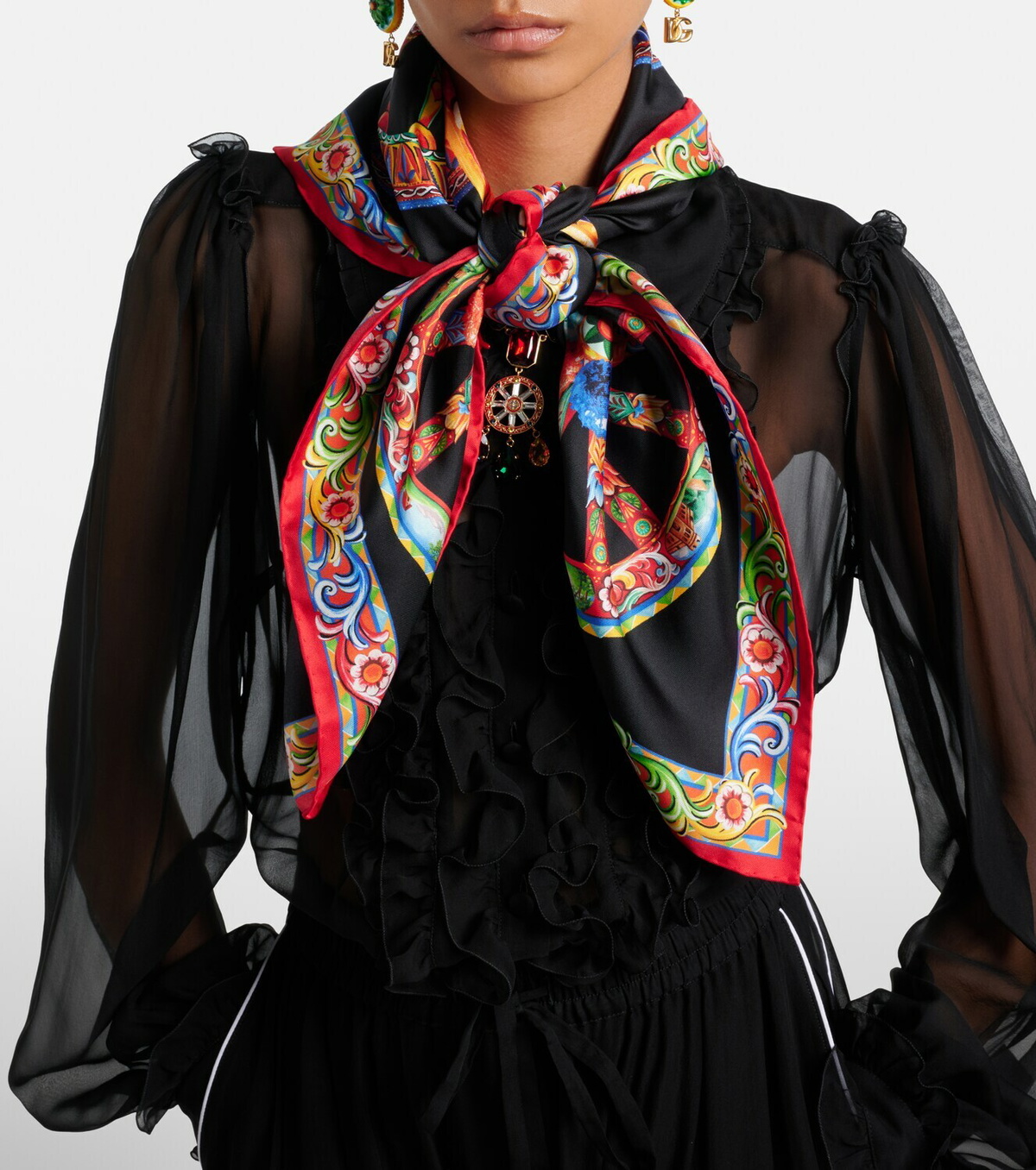 Dolce&Gabbana Carretto silk twill scarf