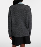 Valentino Cable-knit virgin wool mouliné sweater
