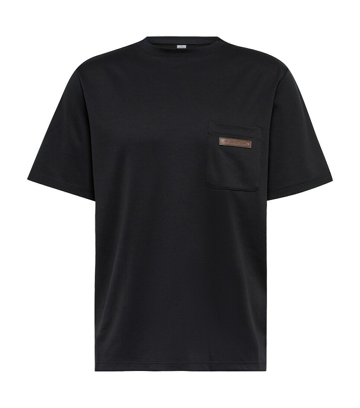 Photo: Berluti Leather-detail cotton jersey T-shirt