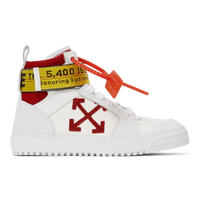 Photo: Off-White SSENSE Exclusive White Industrial High-Top Sneakers