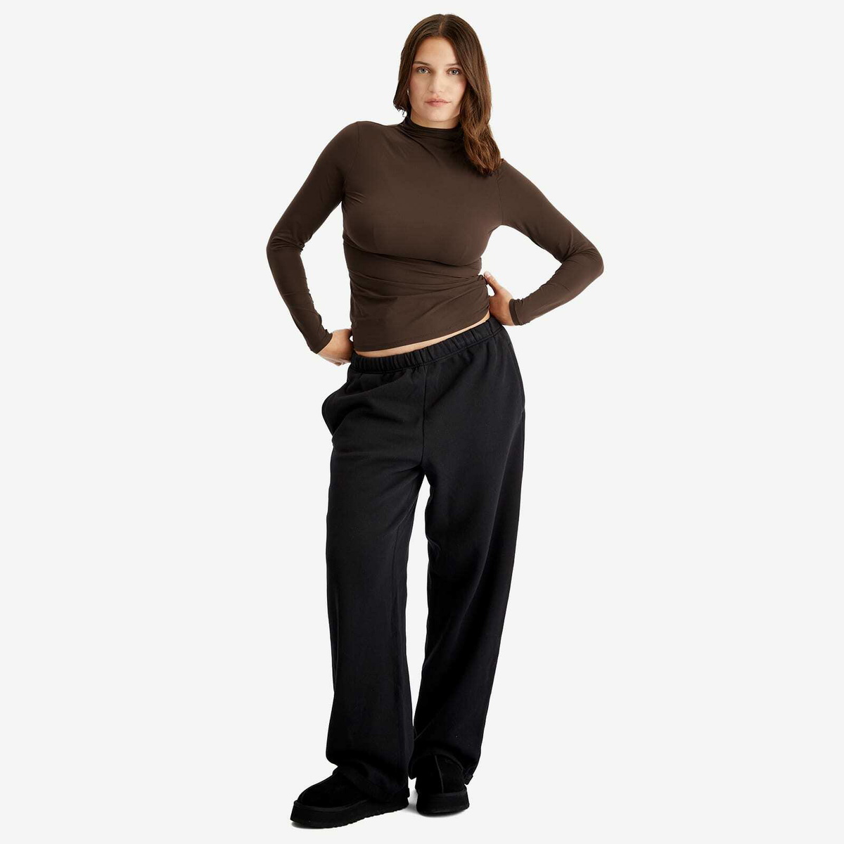 SKIMS Women's Fits Everybody Turtleneck Top in Cocoa
