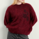 Isabel Marant Women's Mirella Fluffy Logo Knit in Deep Red