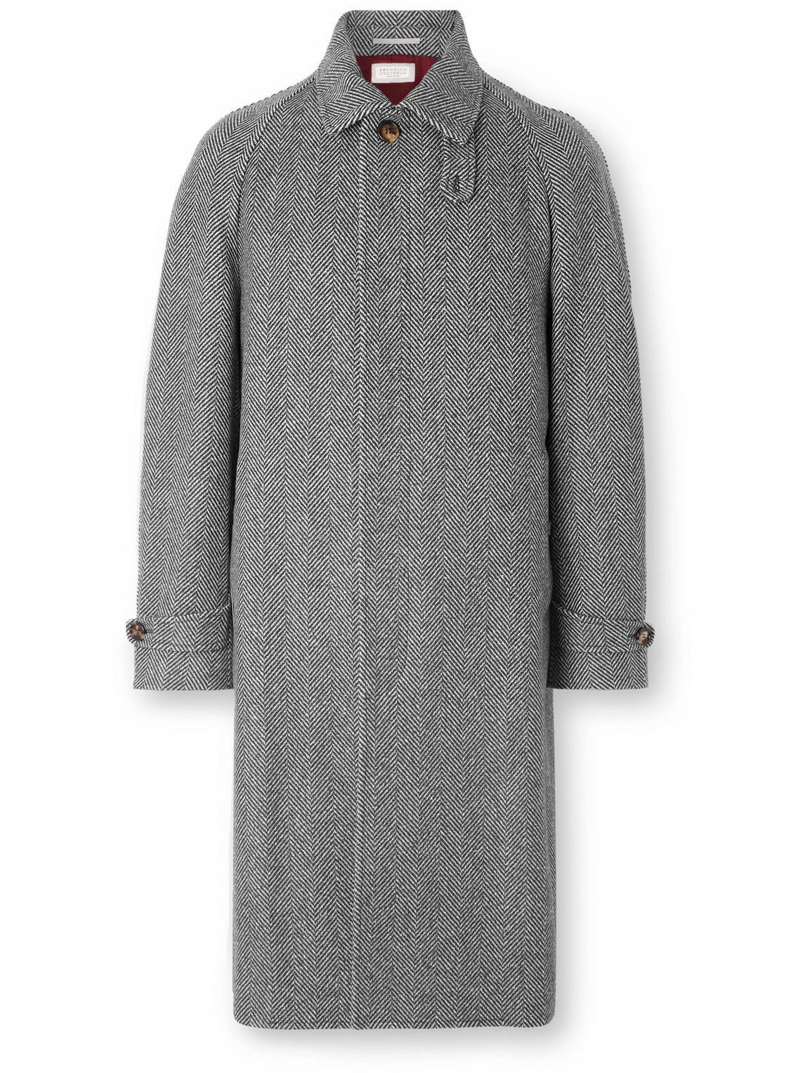 Brunello Cucinelli - Herringbone Wool, Silk and Cashmere-Blend