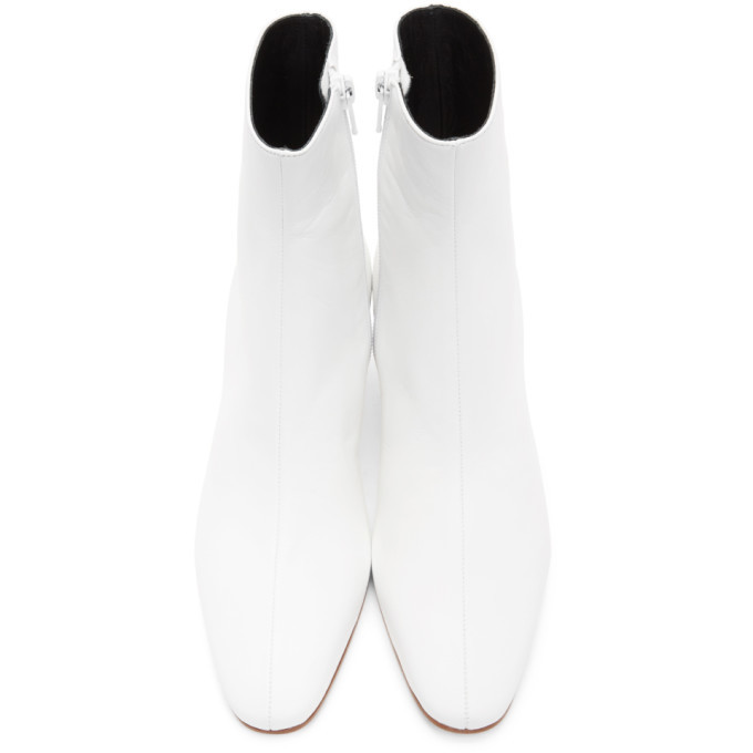 MM6 Maison Margiela White Cork Heeled Ankle Boots MM6 Maison Margiela