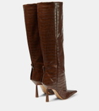 Gia Borghini Rosie 31 croc-effect knee-high boots