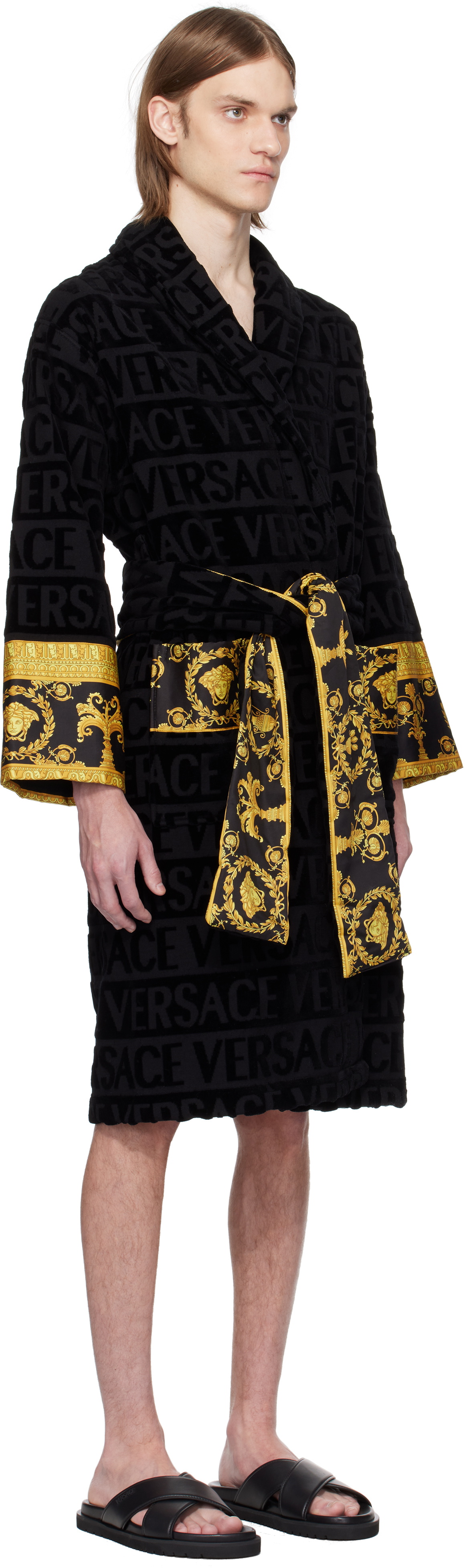 Versace Underwear Black 'I Heart Baroque' Bathrobe