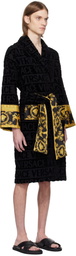 Versace Underwear Black 'I Heart Baroque' Bathrobe