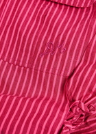Damson Madder Maisie Striped Cotton Mini Shirt Dress Red