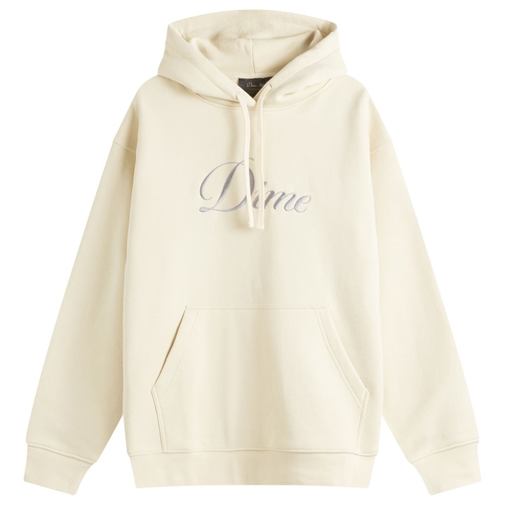 Photo: Dime Men's Cursive Logo Hoodie in Fog