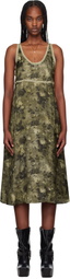 R13 Green Taped Tank Midi Dress.