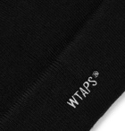 WTAPS - Logo-Embroidered Ribbed-Knit Beanie - Black
