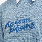 Maison Kitsuné Men's Handwriting Comfort Sweat in Ink Blue Melange