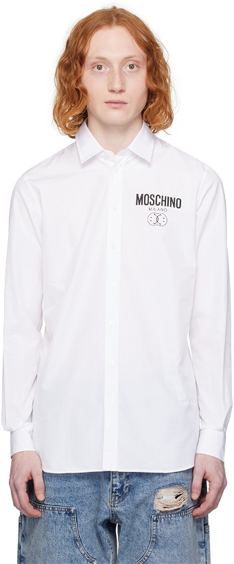Photo: Moschino White Double Smiley Shirt