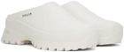 Solid Homme White Leather Mules