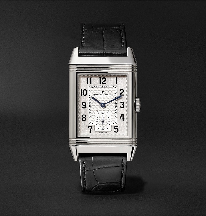 Photo: JAEGER-LECOULTRE - Reverso Classic Large Hand-Wound 27.4mm Stainless Steel and Alligator Watch - White