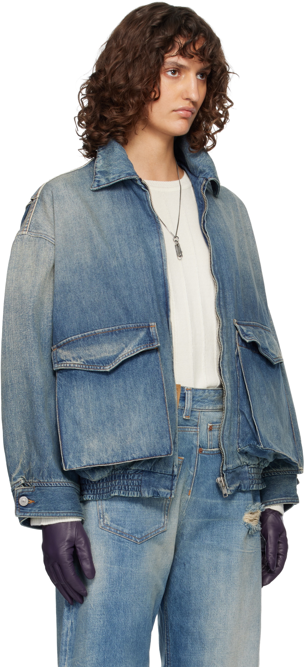 MM6 Maison Margiela Blue Flap Pocket Denim Jacket