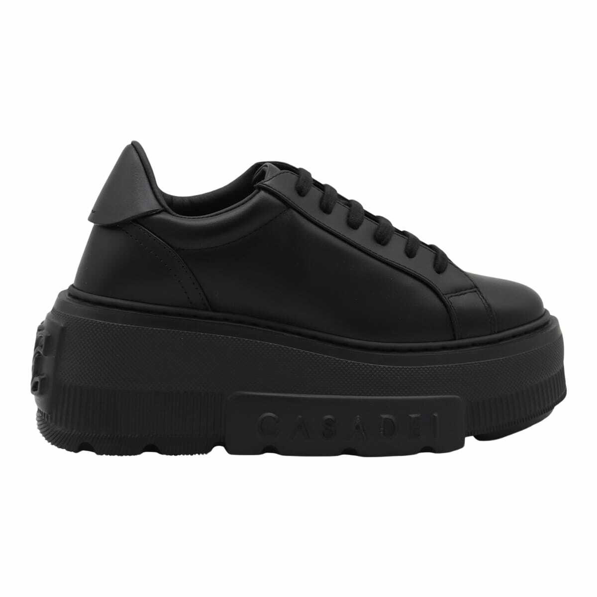 Casadei Black Leather Sneakers