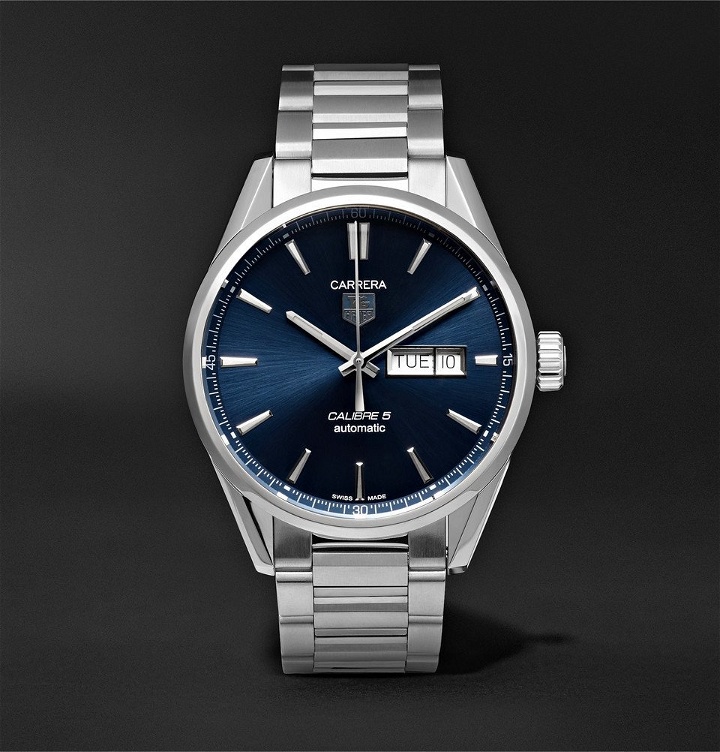 Photo: TAG Heuer - Carrera Automatic 41mm Steel Watch - Blue