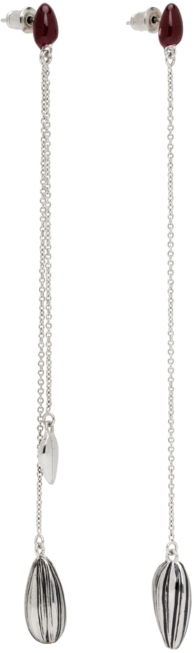 LEMAIRE Silver Asymmetric Girasol Earrings Lemaire