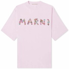 Marni Men's Boquet Logo T-Shirt in Magnolia