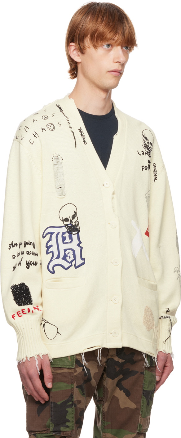 R13 Off White Letterman Cardigan R13