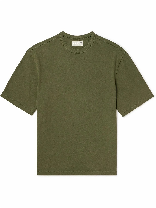 Photo: Officine Générale - Benny Garment-Dyed Cotton-Jersey T-Shirt - Green