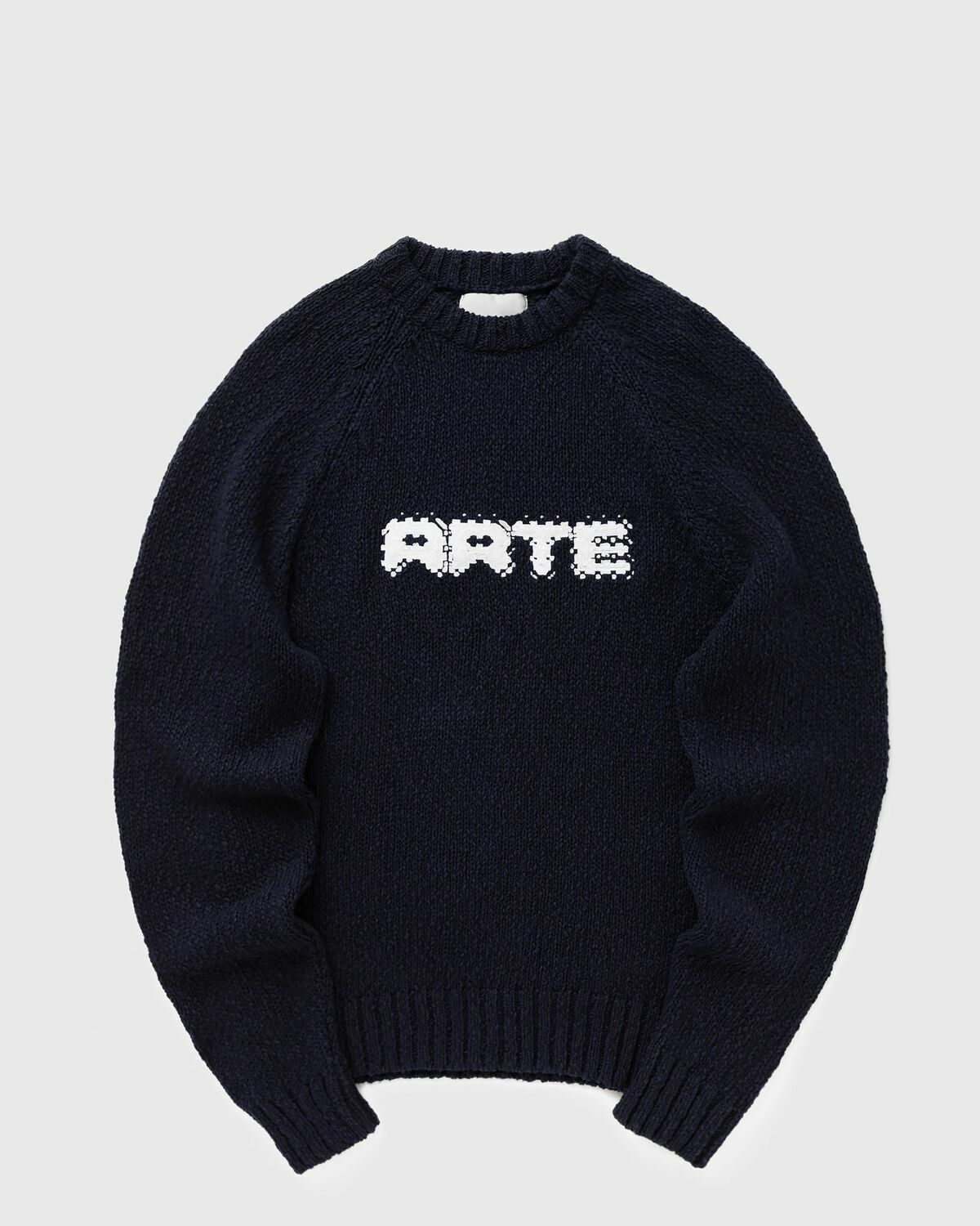 Arte Antwerp Pixel Front Knit Blue Mens Pullover