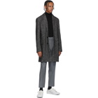 Hugo Black and Grey Slim-Fit Migor Coat