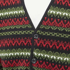 Beams Plus Men's Fair Isle Jaquard Cardigan in Black