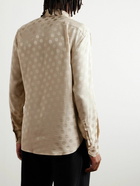 SAINT LAURENT - Polka-Dot Silk-Satin Jacquard Shirt - Neutrals