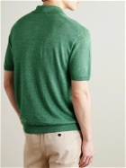 Mr P. - Linen Polo Shirt - Green