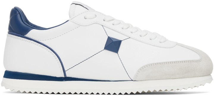 Photo: Valentino Garavani White & Blue Stud Around Sneakers