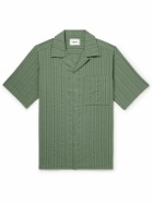 NN07 - Julio 5712 Convertible-Collar Organic Cotton-Jacquard Shirt - Green