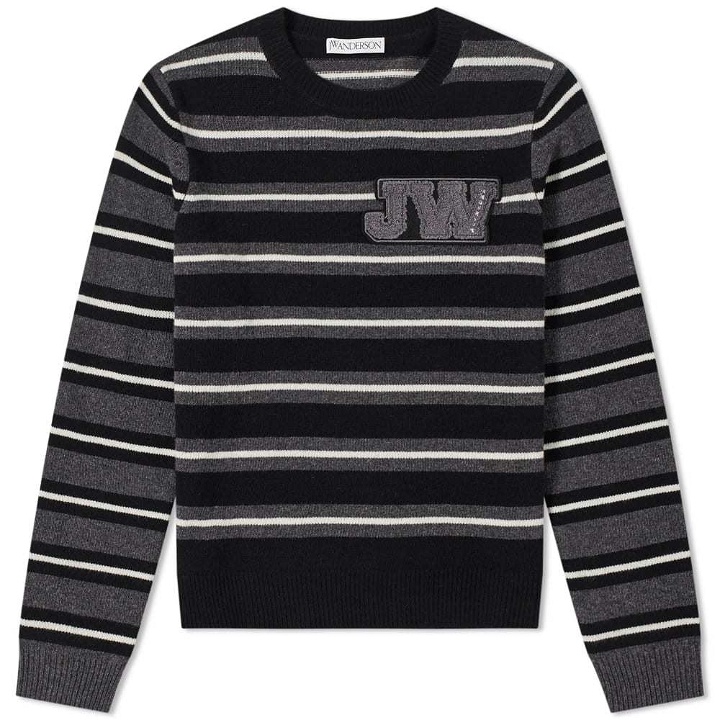 Photo: JW Anderson Logo Patch Stripe Crew Knit