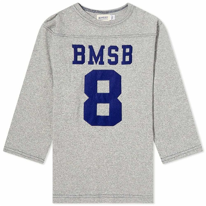 Photo: Beams Boy Women's 3/4 Sleeve Football T-Shirt in Grey