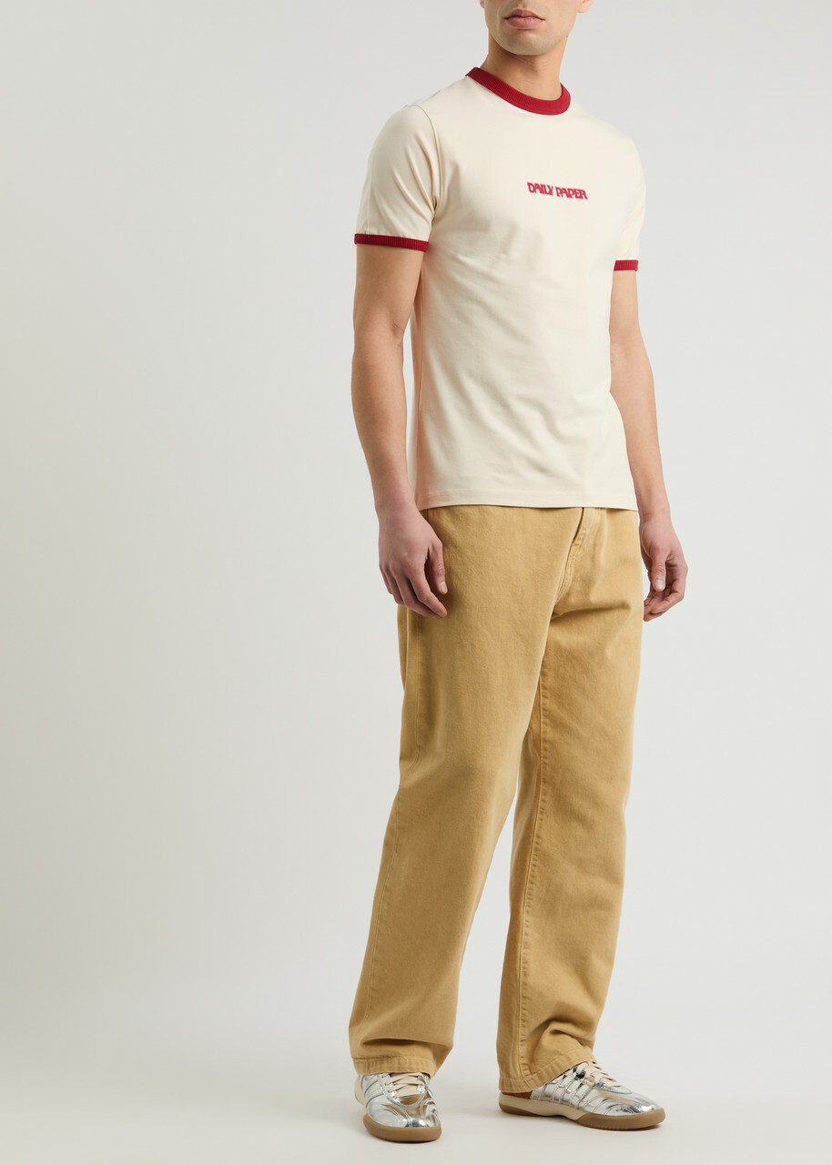 Daily Paper Dotted Type Logo Cotton T-shirt Off White