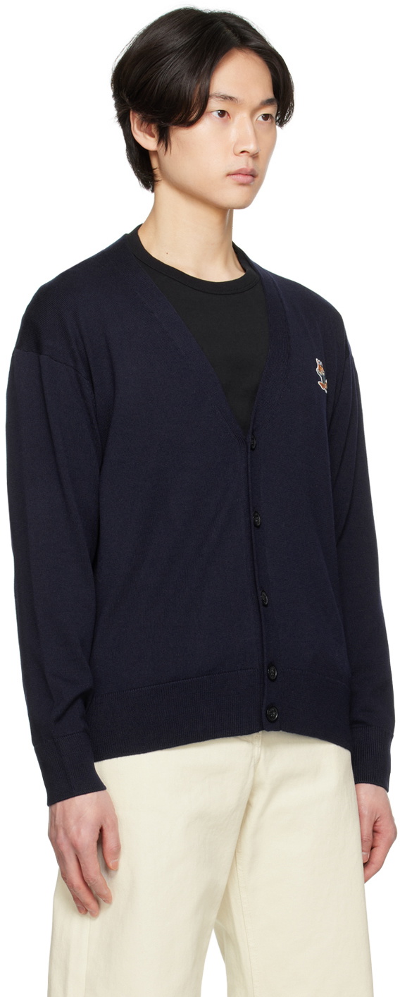 Maison Kitsuné Navy Chillax Fox Cardigan Maison Kitsune