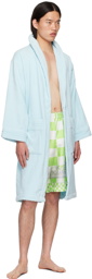 Versace Underwear Blue Medusa Robe