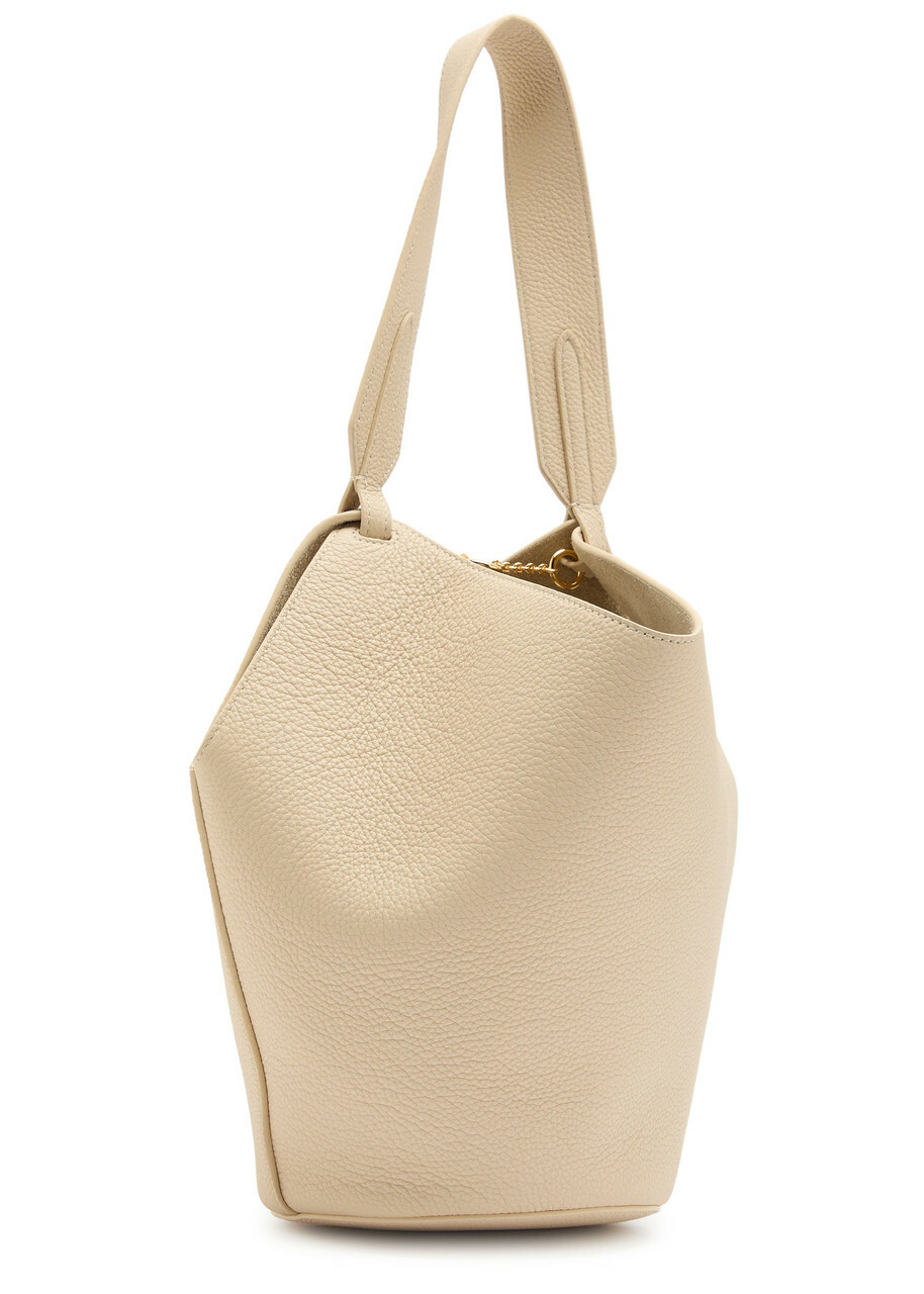 Khaite Lotus Mini Grained Leather Tote bag - Ivory - One Size