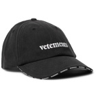 Vetements - Reebok Logo-Embroidered Cotton-Twill Baseball Cap - Black