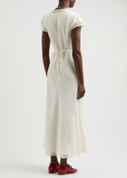 Rixo Clarice Lace-trimmed Woven Midi Dress Cream