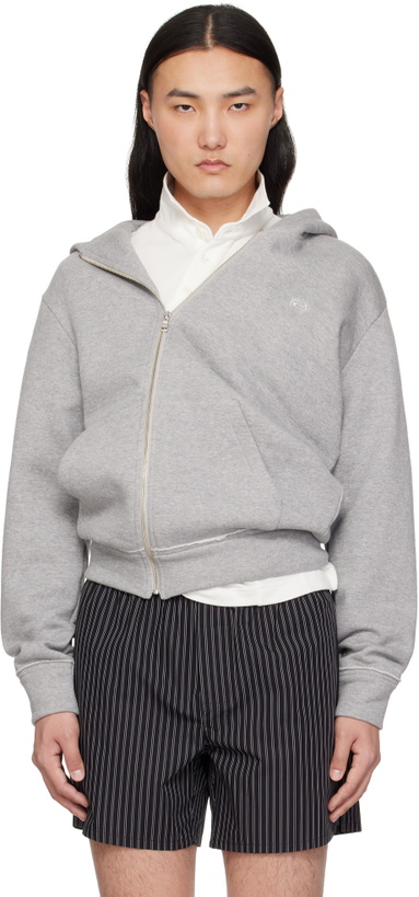 Photo: Commission Gray Twisted Zip-Up Hoodie