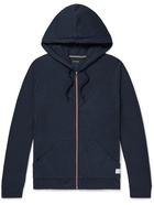 Paul Smith - Grosgrain-Trimmed Cotton-Jersey Zip-Up Hoodie - Blue