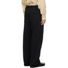 MM6 Maison Margiela Black Logo-Embroidered Unbrushed Cotton Trousers