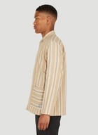 Dobby Stripe Classic Shirt in Brown