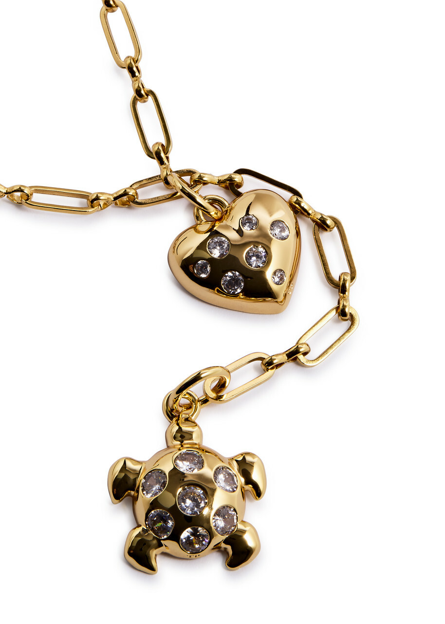 Timeless Pearly Turtle Heart 24kt Gold-plated Chain Necklace - One Size