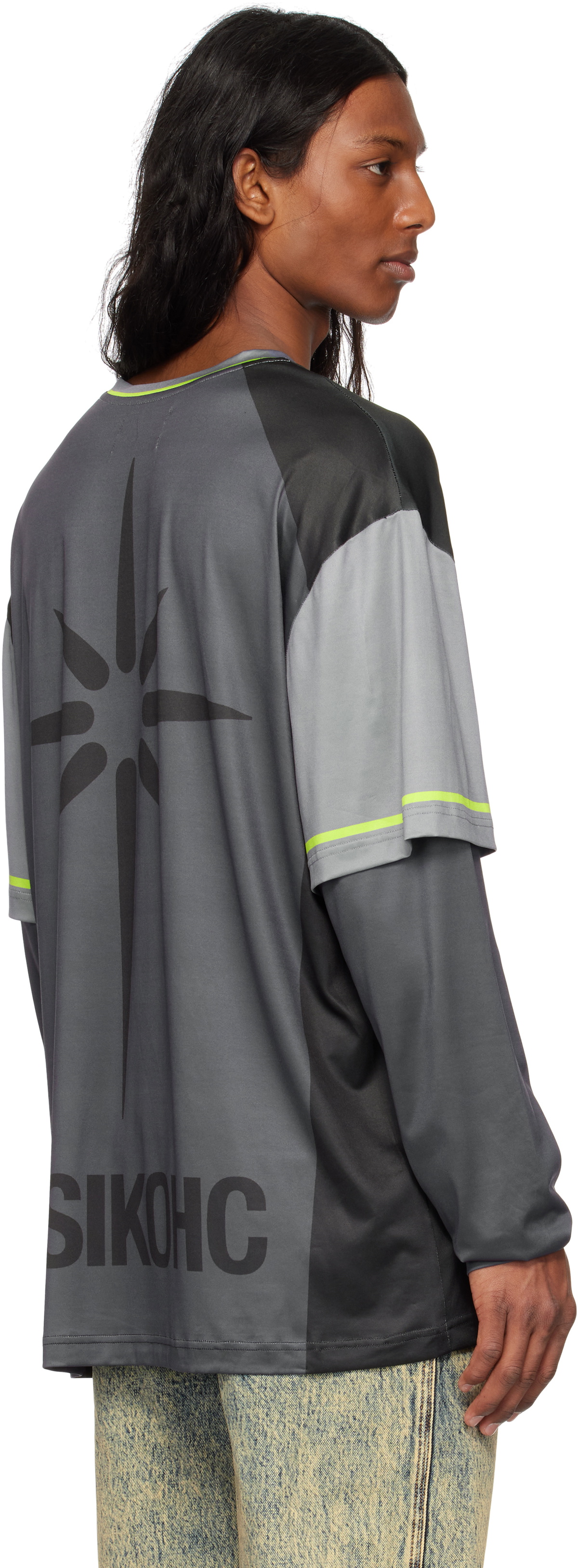 KUSIKOHC Gray Baseball Long Sleeve T-shirt