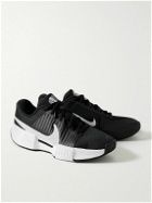 Nike Tennis - GP Challenge Pro Rubber-Trimmed Faux Leather and Mesh Sneakers - Black