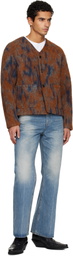 TONYWACK Orange & Navy V-Neck Cardigan