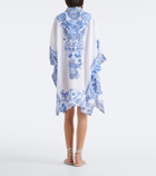 Camilla Floral crystal-embellished linen kaftan